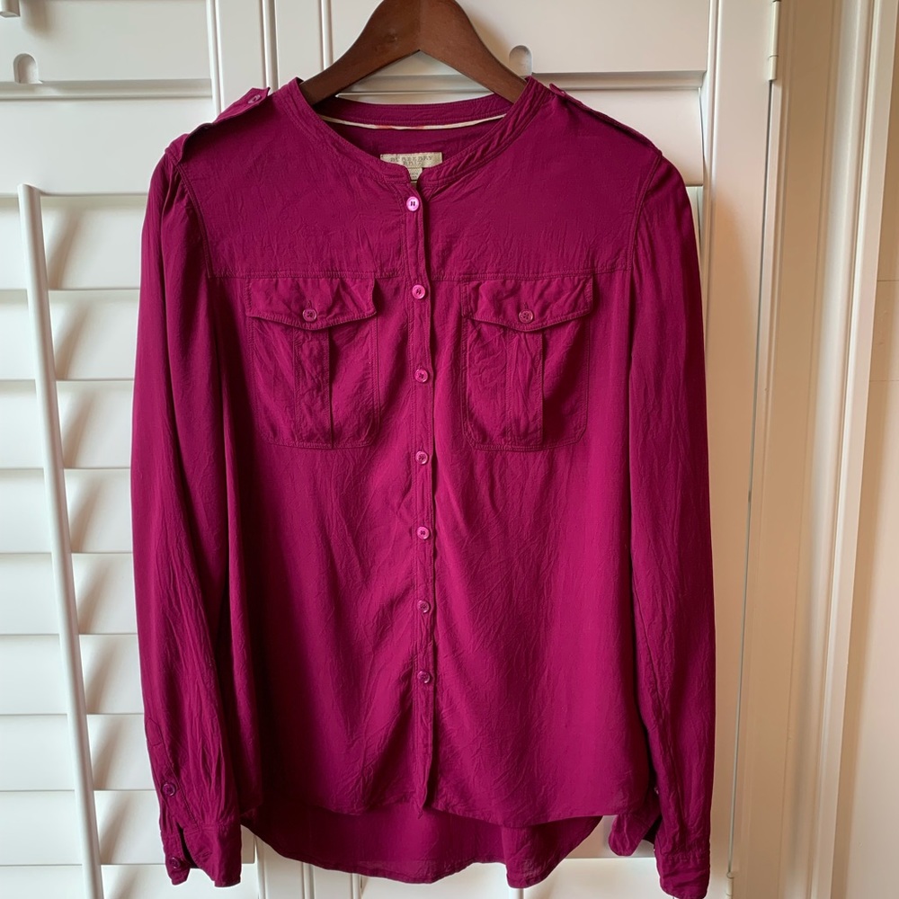 Burberry Brit solid voile blouse fuchsia size M